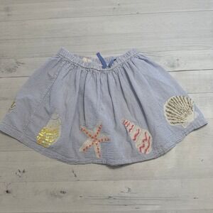 Mini Boden sequin seashell seersucker skirt size 7/8